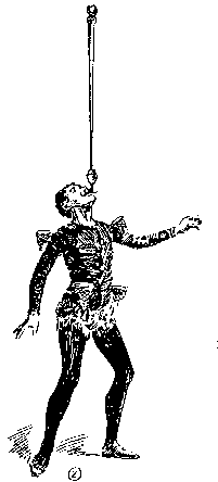 Balancing billiard balls on cue